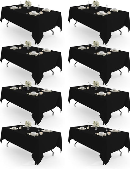 Pureegg Rectangle Table Cloth 60" x 102" – 8 Packs, Durable Polyester by Pureegg