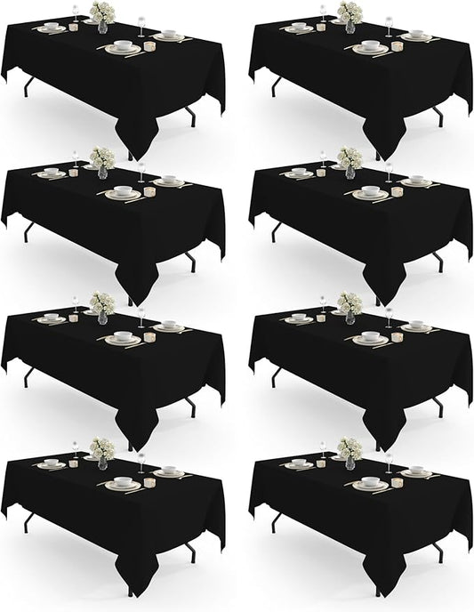 Pureegg Rectangle Table Cloth 60" x 102" – 8 Packs, Durable Polyester by Pureegg