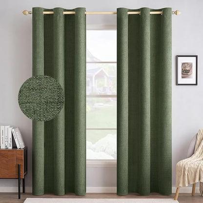 MIULEE 100% Blackout Linen Textured Curtains by MIULEE