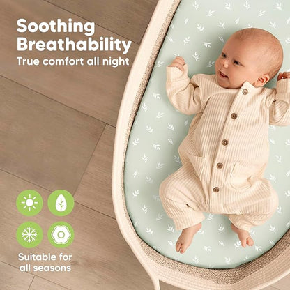 2-Pack Organic Bassinet Sheets for Girls, Boys - Image 4