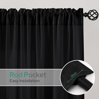 HOMEIDEAS Halloween Non-See-Through Black Privacy Sheer Kitchen Curtains 36 - Image 5