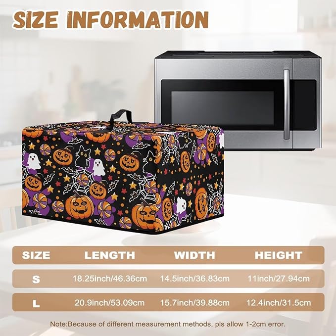 Microwave Oven Grill Cover, Halloween Pumpkin Waterproof Heat-Resistant - Image 6