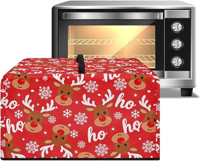 Microwave Ovens Dust Cover, Christmas Elk Heat-Resistant Waterproof Polyester - Image 2