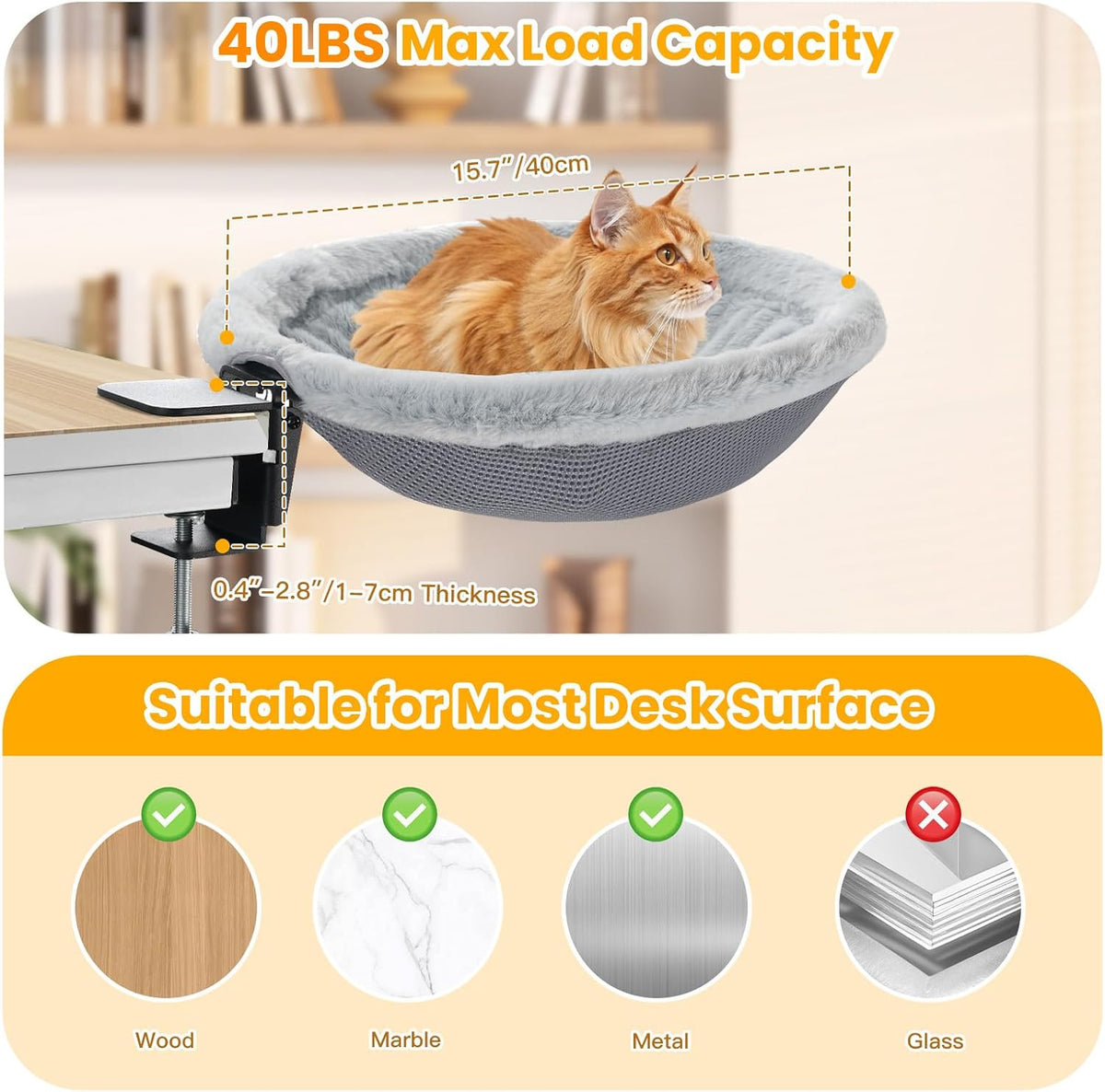 pawaboo cat desk bed, one-click foldable sunken cats, package contents