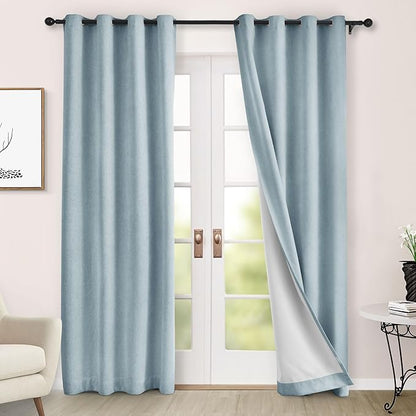 Macochico 52" Wx108 L 100% Blackout Curtains Extra Long Thermal Insulated by Macochico