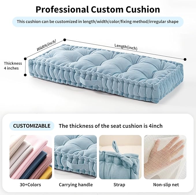 Custom Bench Cushion, Tufted Bench Cushions - Image 2