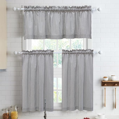 July Joy 3-Piece Cotton Tier Curtains 36 Inches Long Country Kitchen Curtains by JulyJoyColorfulHomeCurtains