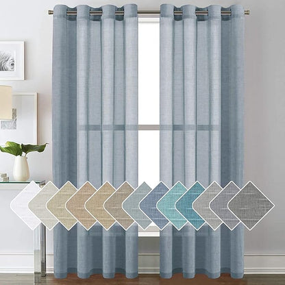 H.VERSAILTEX Linen Curtains Natural Linen Blended Curtain Panels by HVERSAILTEX