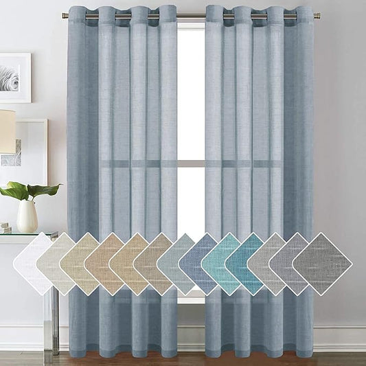 H.VERSAILTEX Linen Curtains Natural Linen Blended Curtain Panels by HVERSAILTEX