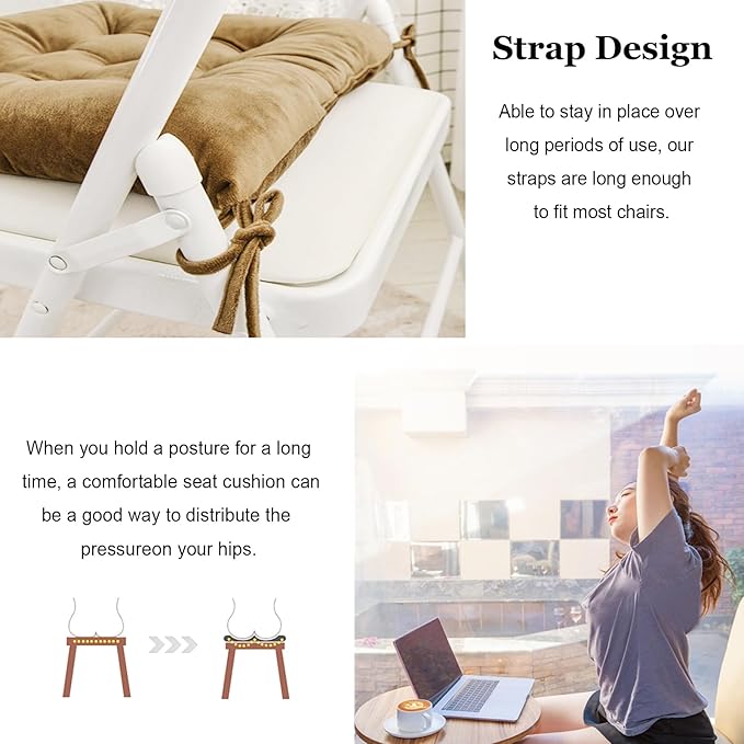 6 Pack Square Seat Cushion Chair Pads - Image 4
