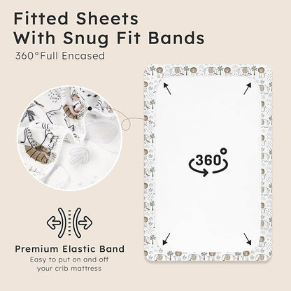Baby Crib Sheets for Boys Girls Neutral, 2 Pack Crib Mattress Sheet for - Image 4