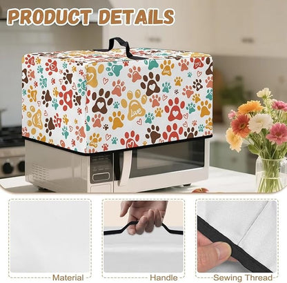 Microwave Oven Dust Cover, Dog Paw Polyester Dust Cover - Image 7