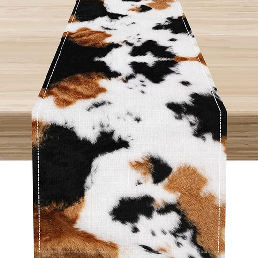 Cow Print Table Runner by Unknown