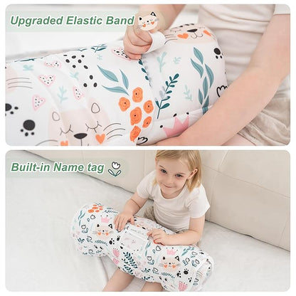 Viviland Toddler Nap Mat with Pillow and Minky Dot Blanket, Rolled Sleeping - Image 4
