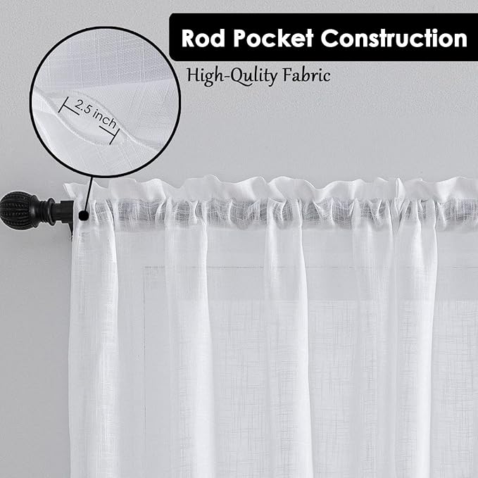 Beda Home Tassel Linen Textured Swag Valances - Image 2