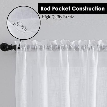 Beda Home Tassel Linen Textured Swag Valances - Image 2