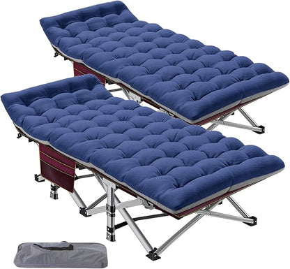 ABORON Camping Cot for Adult 28" Extra Wide, 2PK Heavy-Duty 1200D Oxford Cot by ABORON