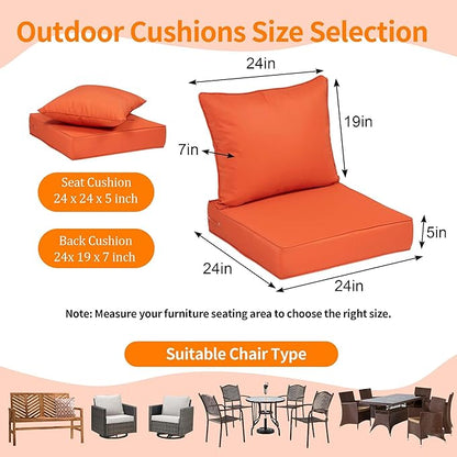 Deep Seat Outdoor Cushion Set of 4, UV&Fade Resistant Deep Seat Patio Cushions - Image 2