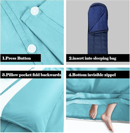 Sleeping Bag Liner, Travel Sheet & Adult Sleep Sack, Camping Sheets Travel - Image 3