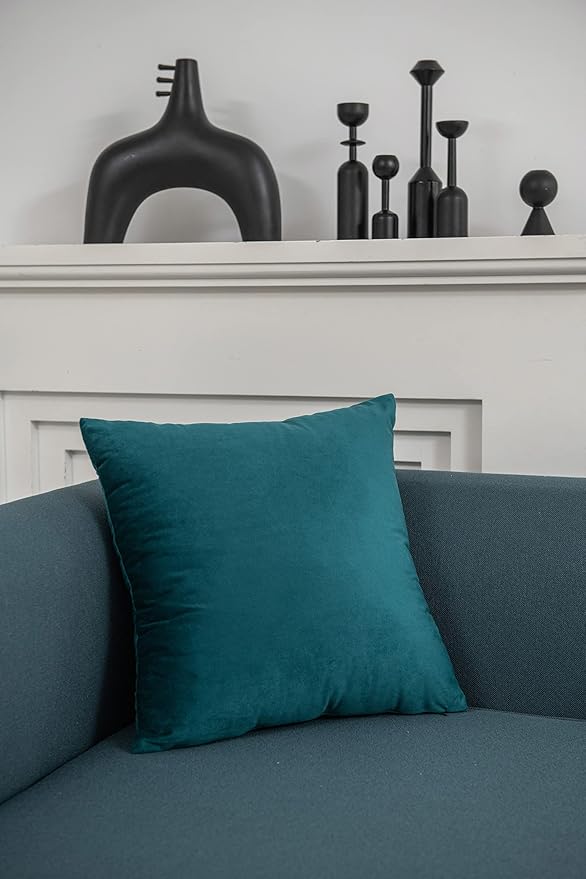 26x26 Euro Pillow Covers : 2 Pack Cozy Soft Velvet Oversized Couch Pillow Shams - Image 3