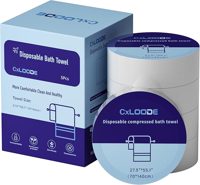 Disposable Bath Towels, Large Compressed Towel Tablets Disposable Towels by CXLoode