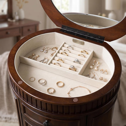 hives and honey bailey oval standing jewelry armoire, close-up detail