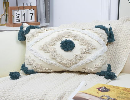 Decorative Farmhouse Throw Pillow Covers 12 x 20, Modern Neutral Couch Pillow by NUYECY
