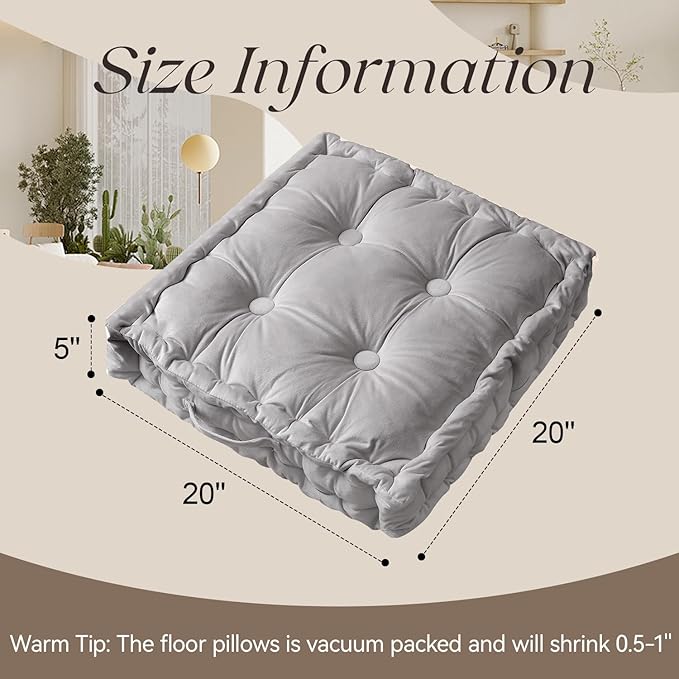 Square Floor Pillows, Large Floor Cushion - Image 7