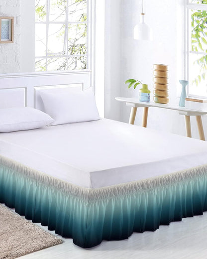 gradient turquoise bed skirt queen size 18 inch, main product view