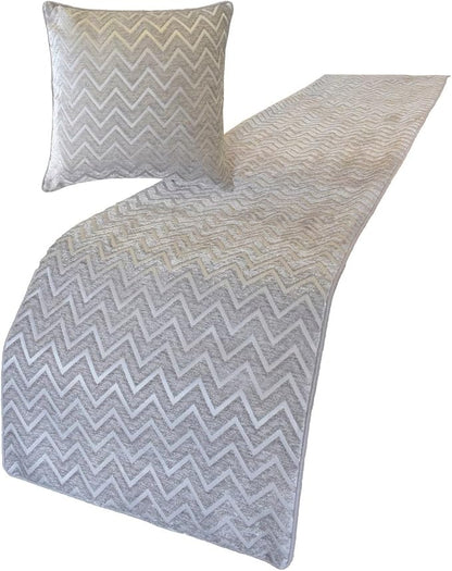 The HomeCentric King/Queen/Twin Silver Decorative King 90"x18" Bed Runner - Image 2