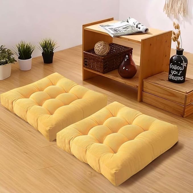 18x18in Floor Pillows Set Square Chair Cushion Pad by Gfobip