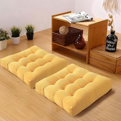 Meditation Floor Pillow Set of 2 Square Large Seat Pillows by Gfobip