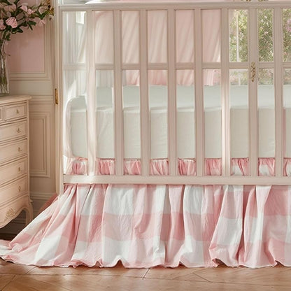Brandream Gingham Gathered Crib Skirt, Baby Boy, Baby Girl, Gender Neutral Crib - Image 7