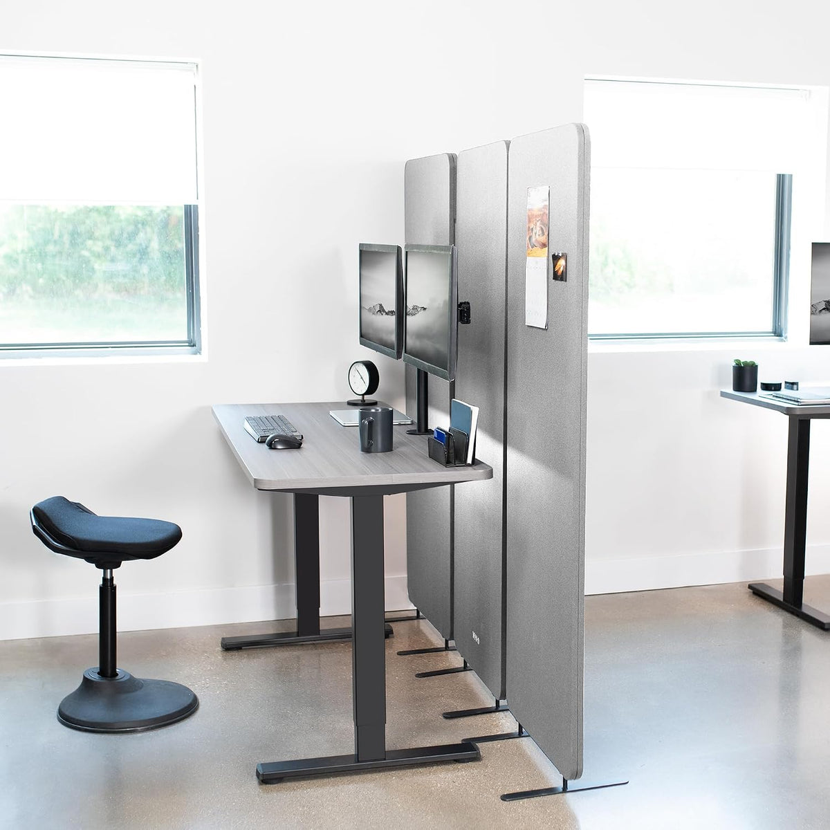 vivo gray freestanding 72 x 66 in privacy on a desk or shelf