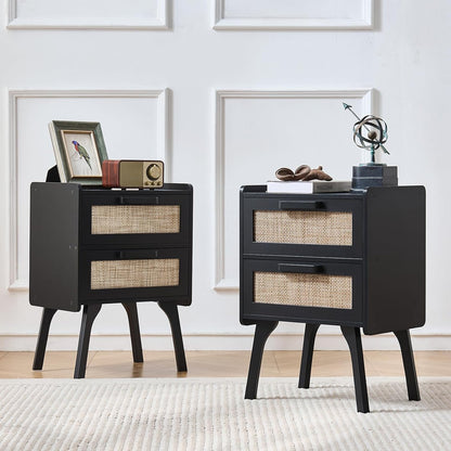 lerliuo rattan nightstands set of 2 for bedroom, main product view