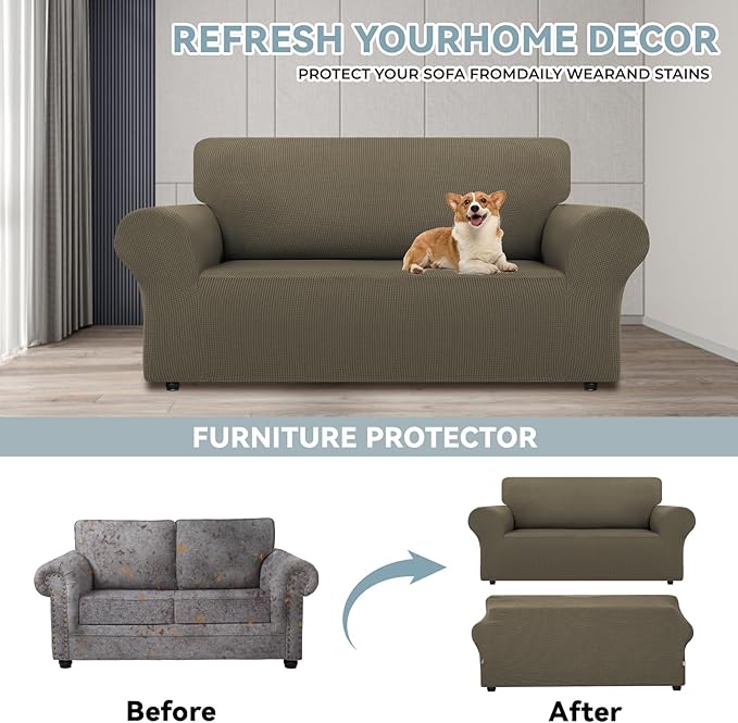 LURKA Stretch Loveseat Sofa Slipcovers 1 Piece Couch Covers - Image 3