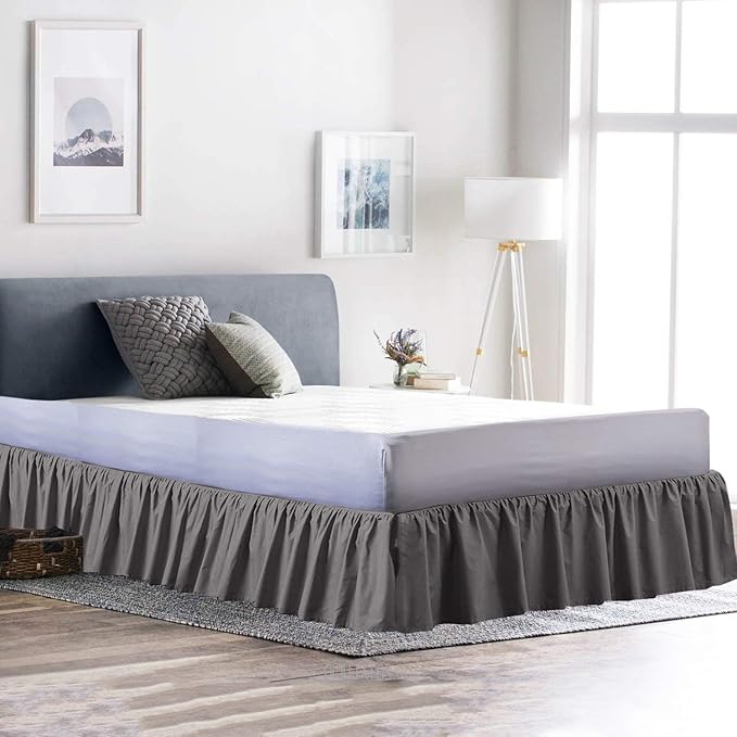 Bed Skirt - Ruffled Bed Skirt 12 Inch Drop Dust Ruffle - Dust Ruffle Bedskirt - Image 2