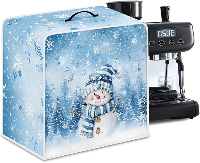 Cute Snowman Coffee Maker Cover Christmas Dustproof Coffee Machine Protection by Unknown