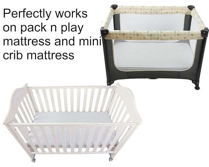 Onacosht Pack n Play Sheets 2 Pack Stretchy Jersey Knit Playard Fitted Sheets - Image 2