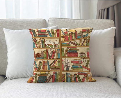 Moslion Book Pillows Decorative Throw Pillow Cover Nerd Book Lover Cat Sleeping - Image 7