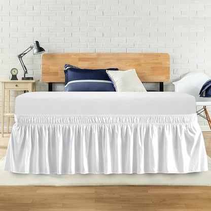 Twin Bed Skirt, Elastic Wrap Around Bed Skirt Twin Size, Bed Skirts by ANARACHON