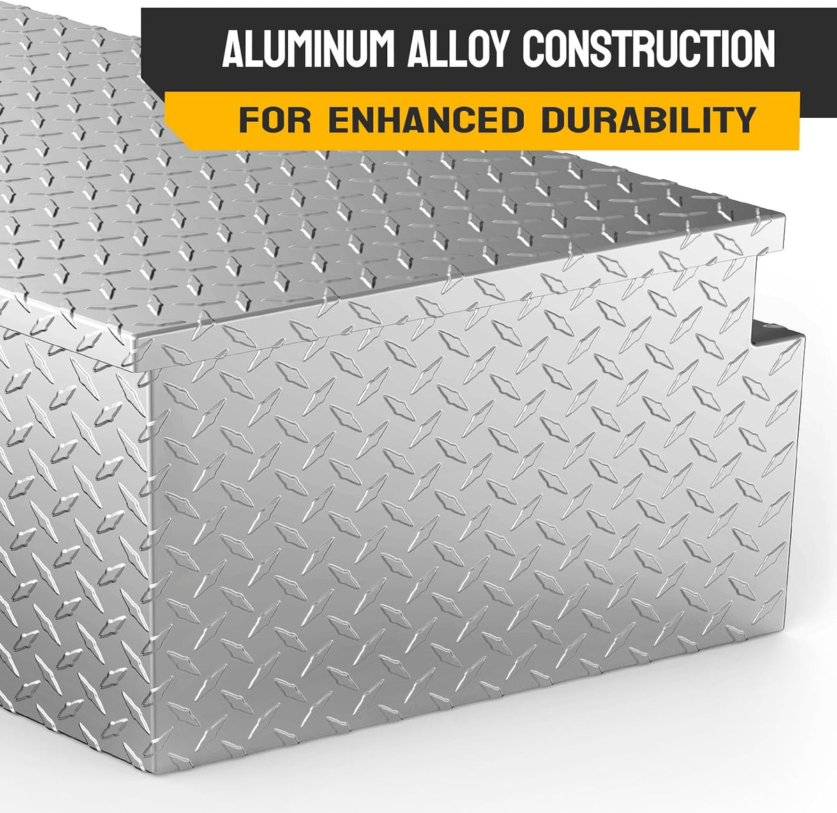 tuffiom 39" aluminum trailer tongue box, heavy duty, side view