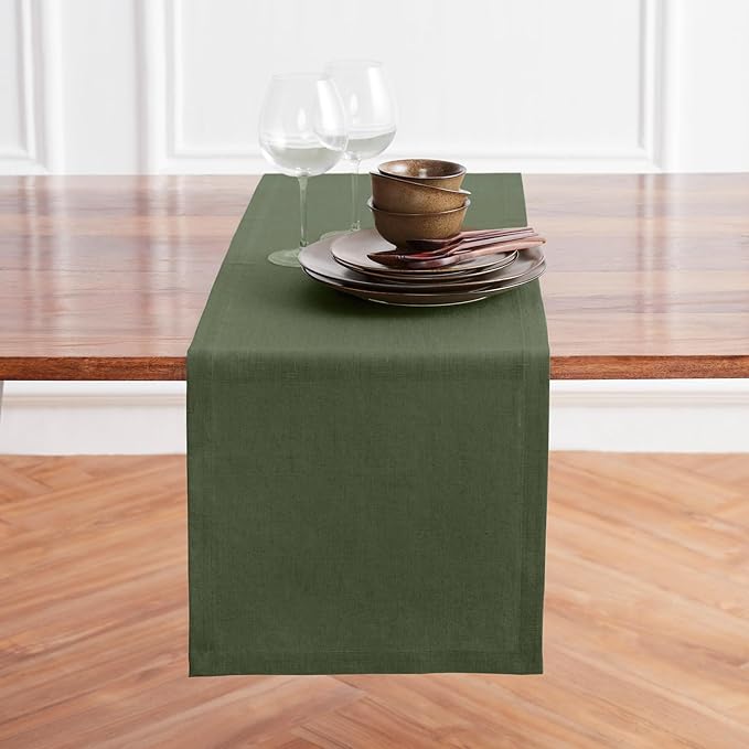 Solino Home Linen Desert Green Table Runner 36 Inches - Image 2