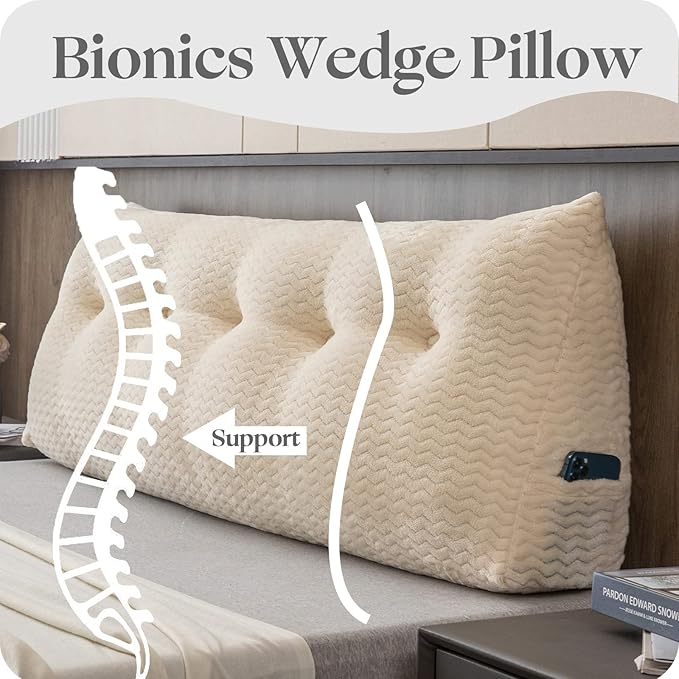 Large Bolster Triangular Headboard Wedge Backrest Positioning Support Bed Rest - Image 6