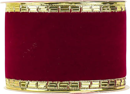 MEEDEE Burgundy Velvet Ribbon 2.5 Inch Dark Red Christmas Ribbon 10 Yards - Image 9
