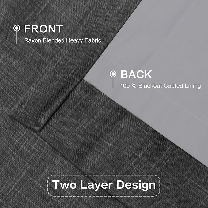 IVAPUPU Linen Pinch Pleated Blackout Curtains - Image 4