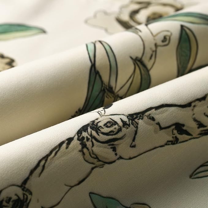 Leeva Flower Botanical Kitchen Valance, Prevent Glare Decorative Print Window - Image 6