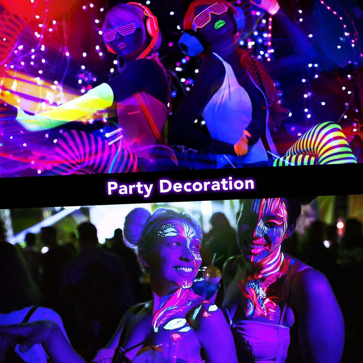 Halloween LED Black Light: 15W Spot Lights Outdoor UV Spotlight for Halloween Christmas | 2 PacK 110V Plug-in Blacklight with IP65 Waterproof for Party Body Paint Fluorescent Poster Neon Glow