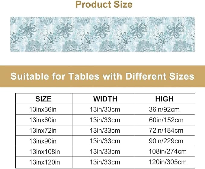 Coastal Sea Shell Starfish Table Runner Summer Ocean Beach Table Runner - Image 4