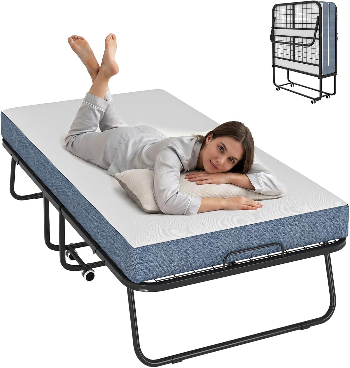 mjkone folding bed, 75" x 31" rollaway bed, main product view
